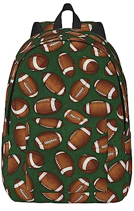 StOlmx Fußball Grün Laptop Rucksack, Rucksäcke Elementar Büchertaschen Frauen Mode Casual Daypack Reisen, Schwarz , S