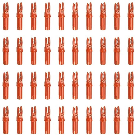 PATIKIL Tir Arc Flèche Encoches 6.2mm 0.244, 40 Paquet Insére Flèche Encoche Remplacement pour Tournage, Orange