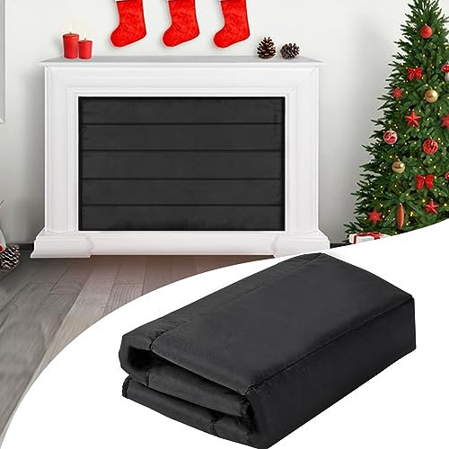 Magnetisk öppen spis filt för värmeförlust inomhus eldstad skydd håll drag ute stopp värmeförlust öppen spis dragpropp med inbyggd 12 stark magnet för järn öppen spis ram öppen spis skärm 36 x 32