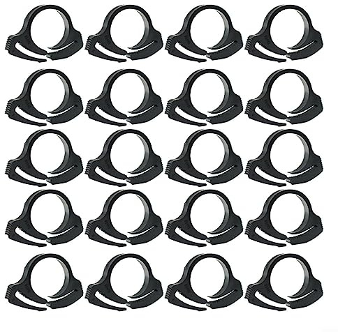 20 Stück Kunststoff-Schnapp-Ratschenklemmen-Sortiment-Set, schwarz, sichere und Schnapp-Schlauchschellen Set für Gartenschlauchrohre (φ16 mm)