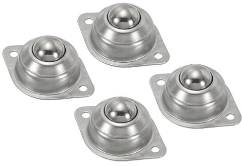 PATIKIL Rollen Kugeltransfer Lager 5/8 4 Pack Laden 33lbs Flansch Montiert Edelstahl Drehbare Lenkrolle für Förderanlagen Rollenstand Übertragung