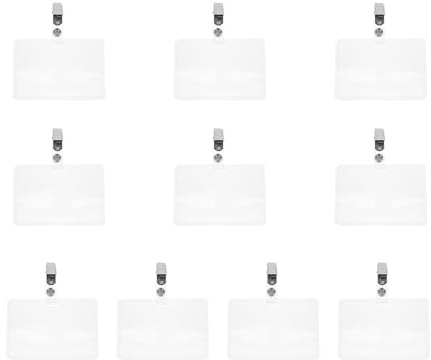 LALAFINA 10 Stück Wasserdichte Transparente Ausweishüllen Mit Clip Kartenhalter Für Mitarbeiterausweis Id-Karten Namensschilder Robuste Kunststoff Abzeichenabdeckungen Für Büro Und Werkstatt