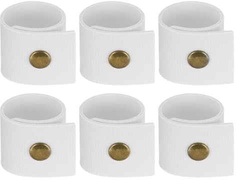 PATIKIL Serviettenringe, 6 Stück Leder Serviettenringe Rustikale Halter für Tischdekoration Thanksgiving Bauernhaus Hochzeit Herbst Bankette Abendessen Party Ornamente Klassisch, Weiß