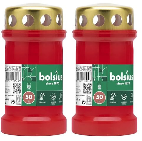 Confezione da 2 candele per tombe, candele commemorative, decorazione per cimitero, durata 50 ore