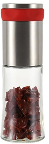 volumoon Macina Sale e Pepe, 150ML Tagliatore di Spezie, Contenitore in Acciaio Inox e Vetro, Macinapepe Senza Sforzo, Trita Spezie, Tagliaspezie per Spezie Grossolane e Peperoncino