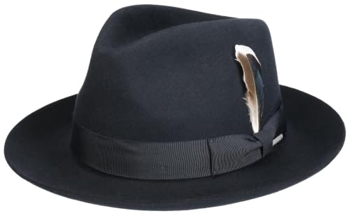Stetson Rosedale Fedora Sombrero Bogart Banda Unicolor Pluma Decorativa Hecho en UE Hombre Otono Invierno