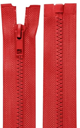 cyclingcolors 2x Cerniera Lampo n. 5 70 cm Chiusure Cursore Tirante Zip Poliestere Abbagliamento Arredamento Cucito Giacche, Rosso