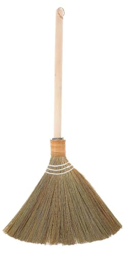 Ipetboom Natural Vietnamese Corn Whisk Broom with Detachable Handle Soft Bristles for Indoor Outdoor Floor Sweeping in Living Room Kitchen Garden