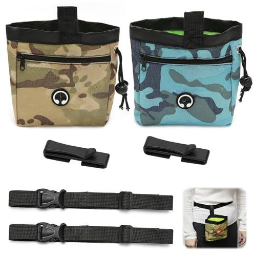 TENTHPEO Leckerlitasche für Hunde, Leckerlibeutel für Hunde mit Kotbeutelspender, Vielseitig Futterbeutel Hundetraining für Spaziergänge, Training, Fütterung, Reisen, Wandern