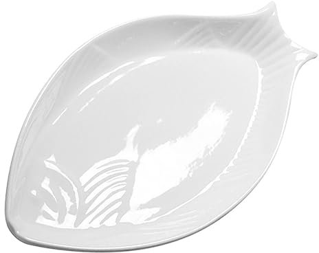 Garneck Fischtablett Aus Keramik Für Servieren Essteller Für Haushalt Aufbewahrungsteller Tablett Aus Keramik Für Speisen Servierplatte Für Hochzeiten Und Familientreffen