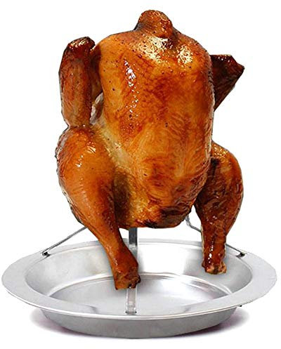 Hähnchenbräter Edelstahl, Bierdose Hähnchengriller Vertikal Hähnchen Ständer, Hähnchenhalter Grill, Herausnehmbare Hähnchen Grill für Backöfen Grills Campingkocher