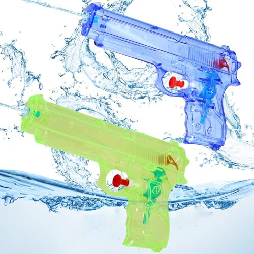 Wasserpistole für Kinder 2 Stück Kleine Wasserspritzpistole Set Blau und Grün Wasserpistolen Mini Wasser Spritzpistole für Sommerpartys, Pools, Gärten, Strände