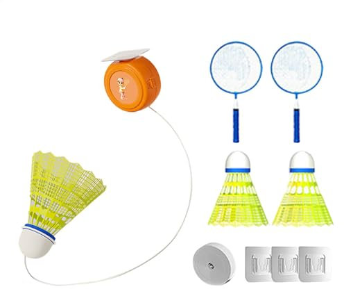 Rebound Badminton Verstellbares Set, Badminton-Übungsausrüstung, Federball-Trainer, Agility-Trainingswerkzeug, perfekt für Hand-Augen-Koordination und Outdoor-Spielparks, 8,9 x 4,9 cm