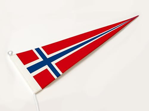 FLAGLY Premium långvimpel Norge 115 g/m² tygvikt, robust och väderbeständig glans polyester – vimpel norge, flaggstång tillbehör (150 x 40 cm)