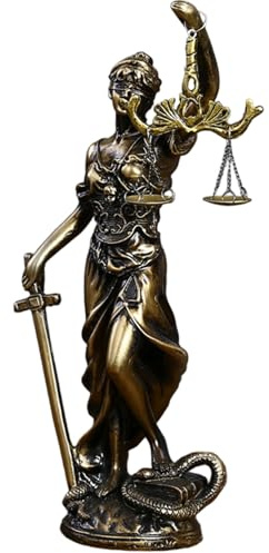 Peosaard Lady Justice Statue, Synthetic Resin Retro Justitia Figur, Tabelle Dekoration Harz Figur der Gerechtigkeit für Frauen und Männer
