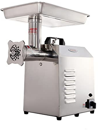 Hakka Hachoir à Viande Professionnel, n° 22 Broyeur à Viande commercial, 1100 W, 250kg/h, Robuste, électrique, Pour Saucisses, en Acier Inoxydable, pour Usage Industriel, Restaurant, Hôtel, Maison