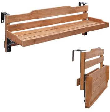 Table pliante d'extérieur robuste à fixation murale réglable 90 cm pour balcon balustrade lourde capacité de charge idéale pour terrasse et jardin