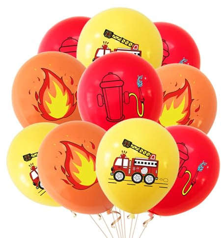 Ovanda Feuerwehr Luftballon, 12 Stück 12 Zoll Latex Ballons | Luftballons Orange, Luftballon Feuerwehr, Feuerwehr Geburtstag Deko, Feuerwehr Deko kindergeburtstag, Feuerwehr Kuchen Deko