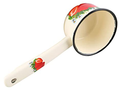 Mobestech Poêle à Lait Émail Multifonction Avec Longue Poignée Casserole Petite Pour Lait Sauce Et Louche Usage Maison Pratique Et Sûre Cuisson Uniforme Beige