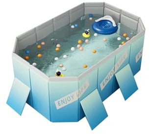 Inflatable Pool Swimming Pool Foldable Frame Paddling Pools Thickened Wear-Resistant Outdoor Non-Inflatable Summer Water Game For Family(Chocolate)