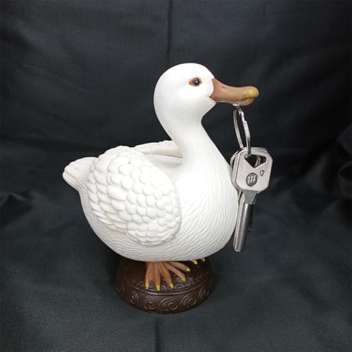 CHANGYUE Magnetic Goose Key Holder, Duck Statue Key Holder, Cute Statue Keys Holders, Collectible Sculpture Organizer for Keychain, Desktop Decor (Style 2)