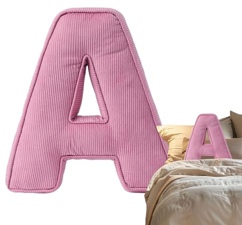 Huayeex Cojín de Letras de Peluche - Cojín de Peluche Abrazable Letra Inglés, Suave Lavable a Máquina para Sala de Juegos Sofá Dormitorio Salón Cama Patio