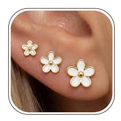 YADOCA 3 Paar Ohrstecker Silber 925 Ohrringe für Damen Mädchen Hypoallergen Klein Blumen Ohrstecker mit 5A+Zirkonia Helix Knorpel Ohrringe Silber/Gold/Roségold/Schwarz