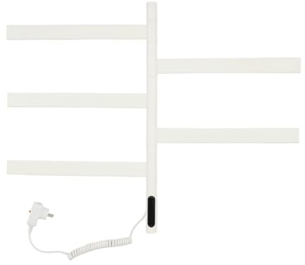 Velosh Scaldasalviette elettrico con rotazione di 180°, 120 W, scaldasalviette elettrico, con schermo tipo LED, termostato 30-70 °C