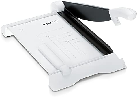 IDEAL 1133 Schneidemaschine, Hebelschneider, Papierschneider bis DIN A4, bis zu 15 Blatt bei 70g/m², für Papier, Etiketten, Fotos, Pappe - Präziser, sicherer Schnitt für Büro, Schule & Bastelprojekte
