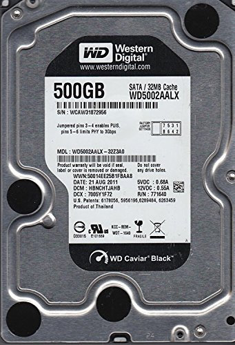 Western digital Caviar Negro 500 GB HD WD Disco Duro Interno (8,9 cm (3,5 Pulgadas), 7.200 RPM, caché de 32 MB, SATA)