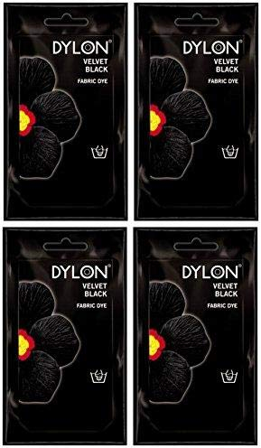 Pack Of 4 Dylon Fabric & Clothes Dye Hand Wash Only - 12 Velvet Black