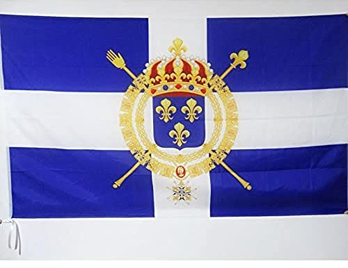 AZ FLAG Drapeau Marine civile française XVIIIe siècle 150x90 cm Fourreau | Usage intérieur et extérieur Drapeau décoratif marin français coutures doubles et bords renforcés avec fourreau pour mât