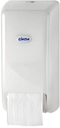 Set: 2 x clomo Toilettenpapierspender (Duo-Rollen), Doppelrollenspender inkl. 36 Toilettenpapierrollen x 100 m, 2-lagig, weiß, EU Ecolabel