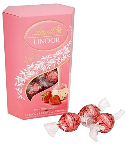 Lindt Lindor 200G De Fraises Et De La Crème - Paquet de 6