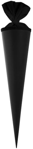 goldbuch 97830 Bastelschultüte, Rohling zum Selbstgestalten mit Filzverschluss, Schultüte 70cm, Zuckertüte zur Einschulung, für Einschüler, Schulkinder & Berufsanfänger, Schwarz / Weiß