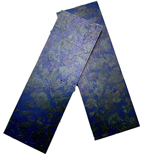 Aibote 2pcs Marble Pattern Knife Handles Scales Composite Resin Carbon Fiber EDC Handle High-end Material DIY Tools for Custom Knives Making Blank Blades(Each Pair is Unique) (Blue, 120X40X4.5MM)