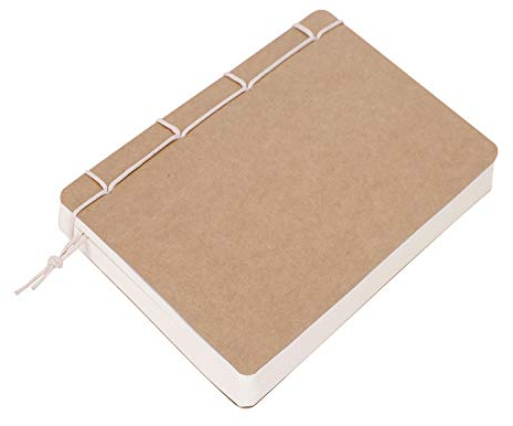 Retro Notizbuch A5 Tagebuch Kraftpapier Notebook 110 Blätter Notizblock Blanko Schreibheft Schreibblock Junge Mädchen Notizheft Reisetagebuch Büro Schule Schreibheft mit Seil Seilbindung