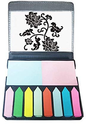 Silhouette schwarze Blumen Pflanze selbstklebend Notizzettel Farbe Page Marker Box