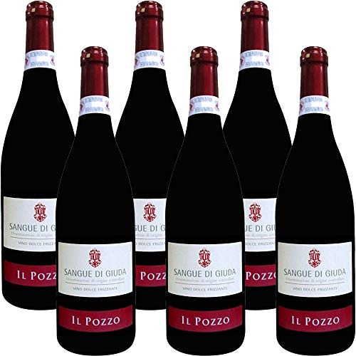 Il Pozzo - Barbera Sangue di Giuda dell'Oltrepàò Pavese DOC | Vino Rosso Dolce Frizzante | Idea Regalo | Confezione da 6 Bottiglie da 75 Cl