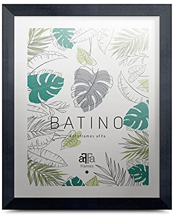 aFFa frames, Batino, Bilderrahmen Holz, hell, the frame, holzrahmen, Rahmen aus Holz mit Acrylglas, HDF-Hintergrund, schwarz bilderrahmen 40x60 cm