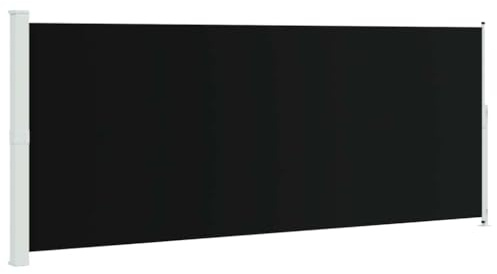 vidaXL Seitenmarkise Ausziehbar UV-beständig Sonnenschutz Sichtschutz Windschutz Seitenrollo Markise Balkon Garten Terrasse 200x500cm Schwarz
