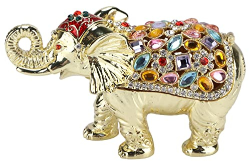 Tier Schmuckkästchen, Exquisite Elefant Schmuck Schmuckkästchen Bunte Elefanten für Frauen Mädchen Geschenke