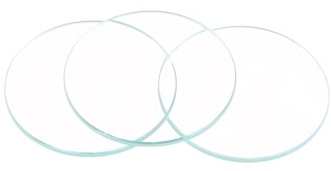 sourcing map Lot de 6 verres de montre en cristal de 20 mm de diamètre, pièces de rechange minérales rondes et plates pour réparation d'horloger