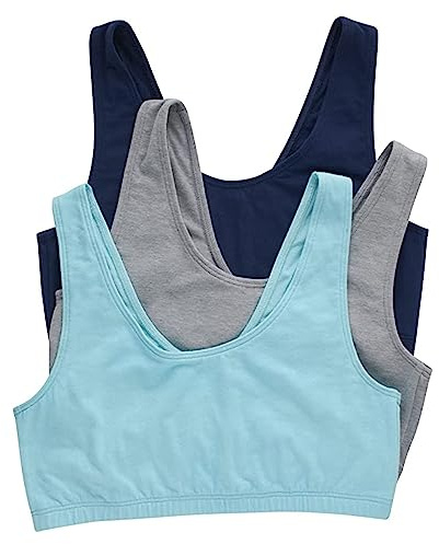 Hanes Bralette Pullover in Cotone, Confezione da 3 Reggiseno Donna (Pacco da 3)