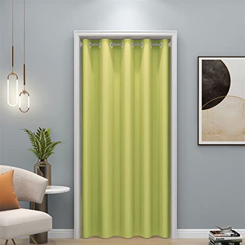LIVEINU Türvorhang Blickdicht Thermo Gardinen Vorhang mit Ösen Schlaufenschal Thermogardine Thermovorhang Kälteschut Wärmeisolierend für Schlafzimmer Tür Schrank Vorhang Gelb 120x150cm