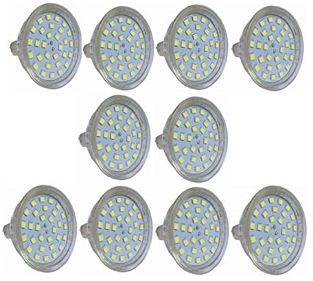 LELAMP Faretto LED 12V/24V GU5.3 MR16, GU5.3 GX5.3 Lampadina da Incasso con Base bi-Pin Lampadina di Ricambio alogena da 35W for Illuminazione a Binario con Accento paesaggistico, AC/DC 12-60V, 10PCS