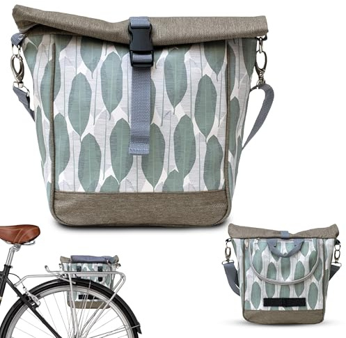 Ikuri Kleine Fahrradtasche 20-26’’ für Kinder Falträder Klappräder aus Plane mit Umhängegurt – Modell Banana Leafs