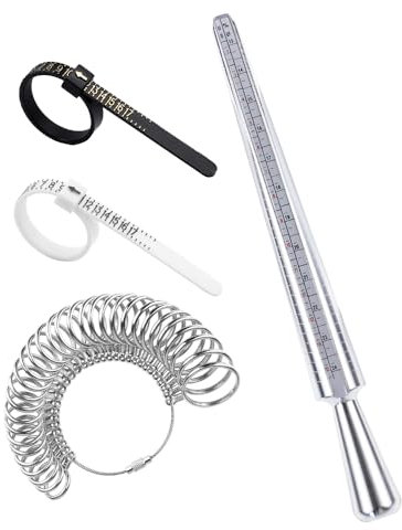 YIEPET Ring Sizer Mandrel, US Ring Mandrel Measurement Kit,Gauge Set with Measuring Tool,Sizes 0-15 Steel Ring Mandrel.Finger Sizer1-13 with Half Size