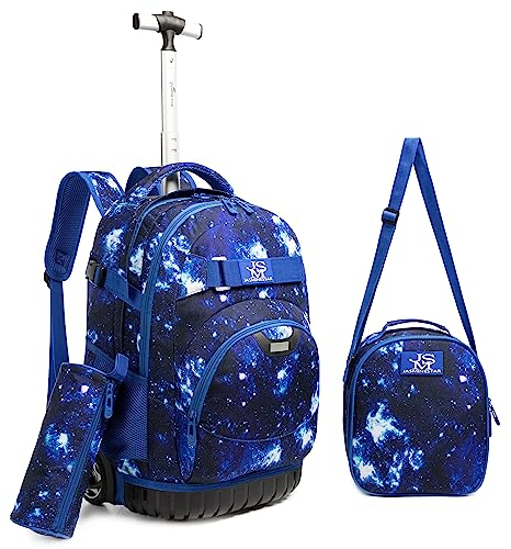 HTgroce Trolley Rucksack, Kinder Trolley Schultasche mit Rollen Rucksack Schultrolley Rucksäcke Kinder Schulrucksack Schulranzen mit Rollen