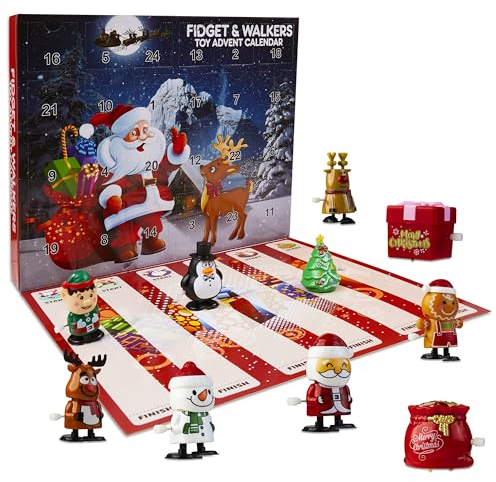 KreativeKraft Adventskalender 2025 Kinder Countdown Kalender Weihnachtskalender Spielzeug mit 24 Mini Geschenk für Kinder Fidget Spielzeug